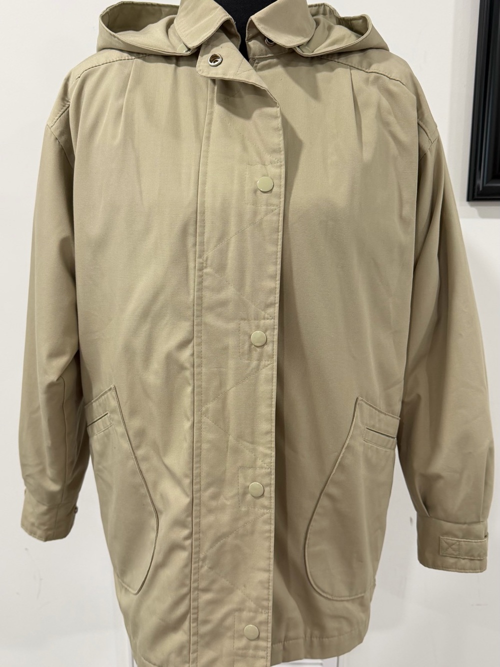 Light Khaki Hooded Parka Jacket